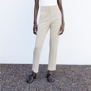 NWT Zara High Waisted Trousers — White
